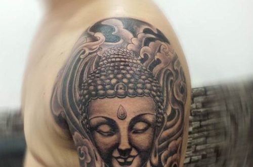 buddha half sleeve tattoo